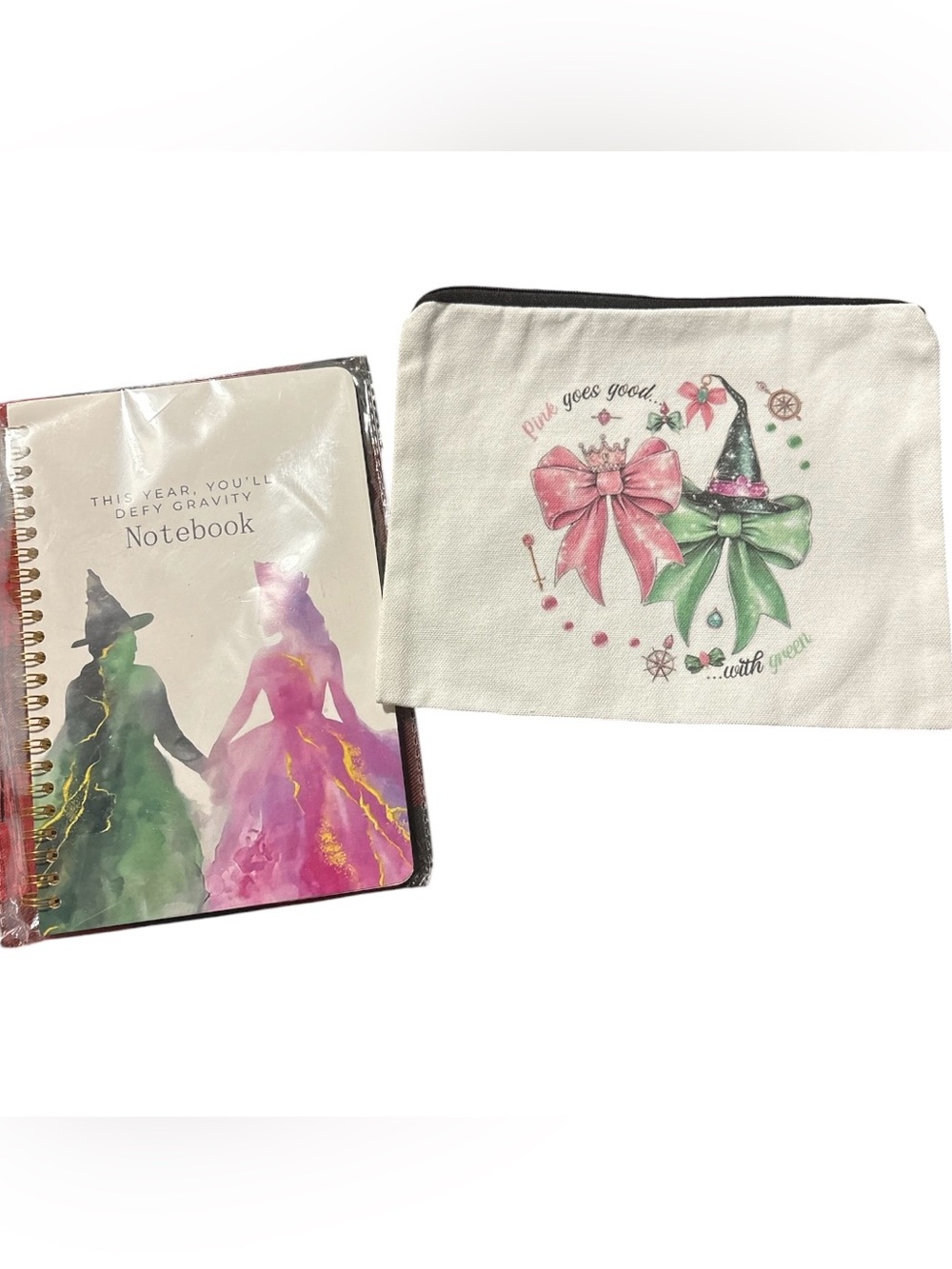 Canvas Cosmetic Pouch and Notebook Bundle